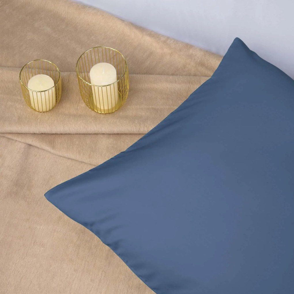 SATÉNOVÉ OBLIEČKY SATINLOVE CLASSIC 140X200 CM, 1KS 70X80 CM MODRÉ