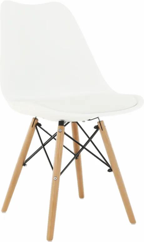 Jedálenská stolička KEMAL NEW ekokoža / plast / drevo Tempo Kondela Biela