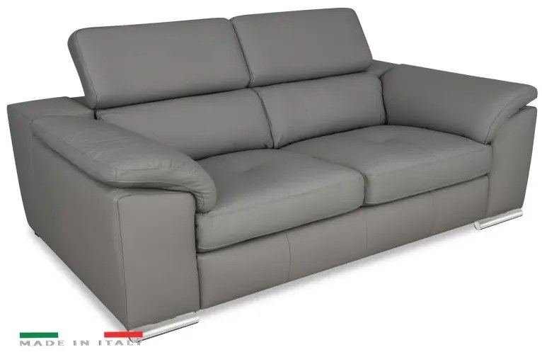 Moderná kožená sedacia súprava LOREN II 3+1+1, sivá (madras - 128 grey)