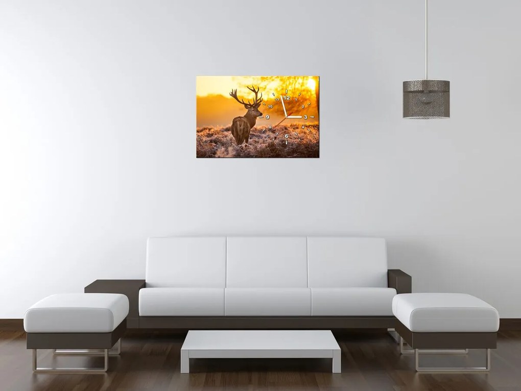 Gario Obraz s hodinami Silný jeleň Rozmery: 30 x 30 cm
