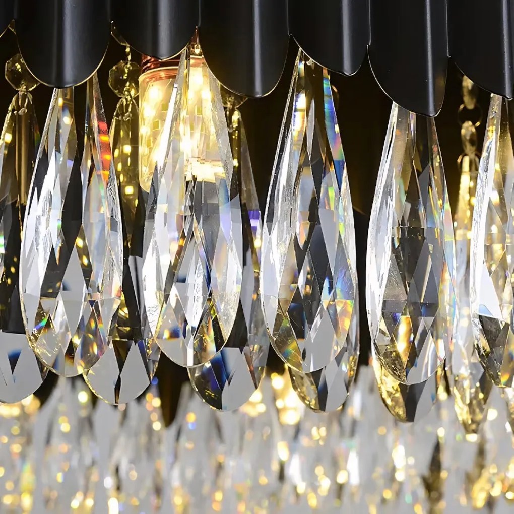 Toolight Toolight, krištáľové stropné svietidlo 8xE14, APP1657-8CP, čierna, OSW-04062