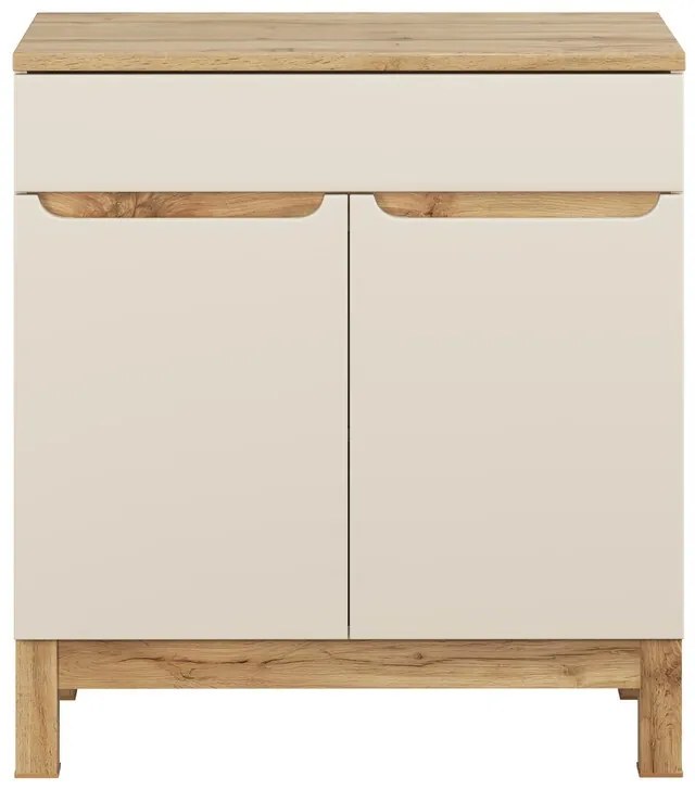 Skříňka pod umyvadlo Bali Casad s deskou 80 cm kašmírová/dub wotan
