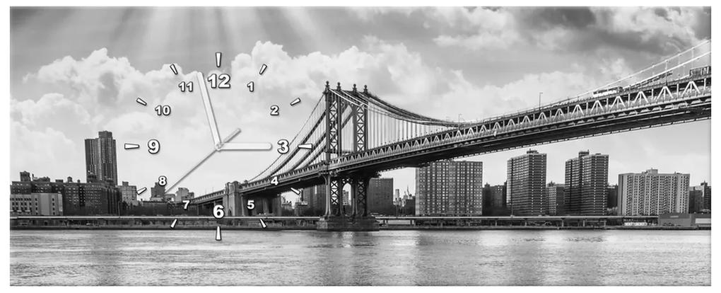 Gario Obraz s hodinami Brooklyn New York Rozmery: 100 x 40 cm