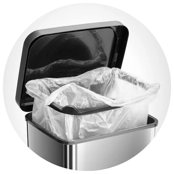 Čierny pedálový odpadkový kôš z recyklovaného plastu 40 l Paso - Rotho