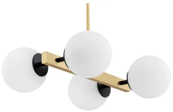 Argon 1767 - Luster na tyči FREEMONT 4xE27/15W/230V zlatá/biela/čierna