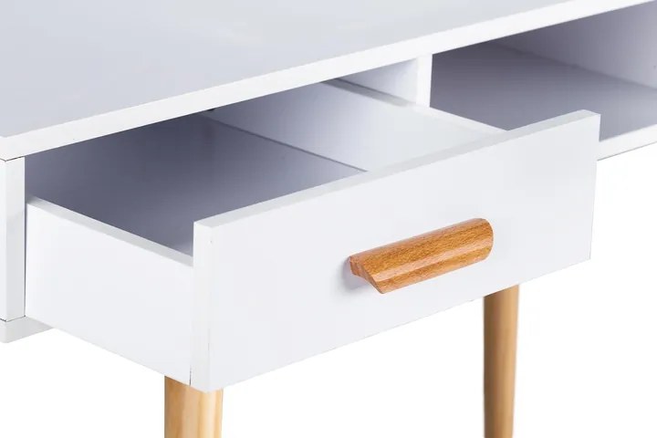 ModernHome Biely písací stôl - 2x zásuvka