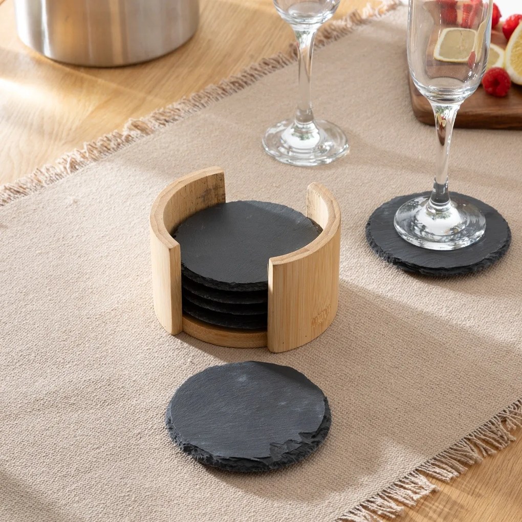 Servírovací podnos z bridlice Rocki sada 6ks