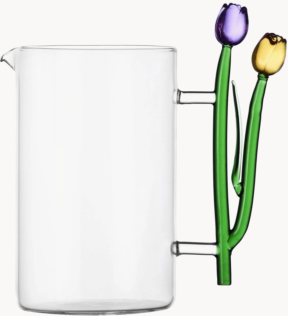 Ručne vyrobený džbán z borosilikátového skla Botanica, 1,4 l