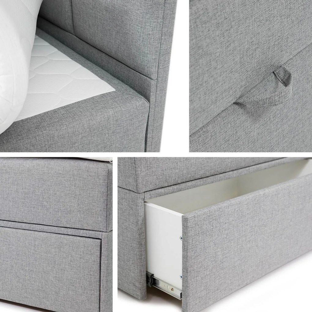 Kontinentálna posteľ Hudson Lux 1, Strana: ľavá, Rozmer postele: 100x200, Farby: Muna 08