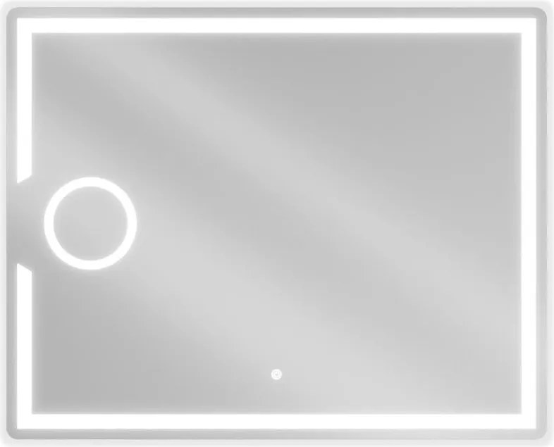 Mexen Onyx kúpeľňové zrkadlo s podsvietením s kozmetickým zrkadielkom 100 x 80 cm, LED 6000K, ochrana proti zahmleniu - 9813-100