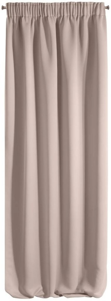 Jednofarebné závesy v pudrovej farbe so zavesením na štipce 135 x 270 cm