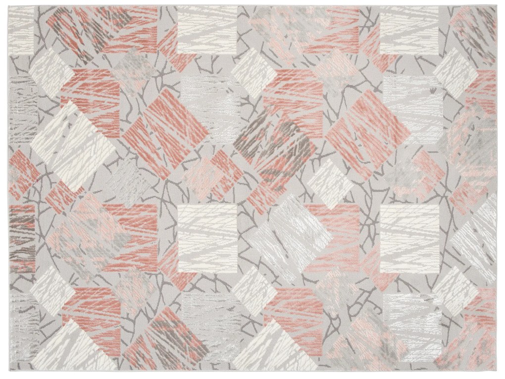 Koberec E464A LIGHT GRAY/DARK PINK ASTHANE Veľkosť: 300x400cm