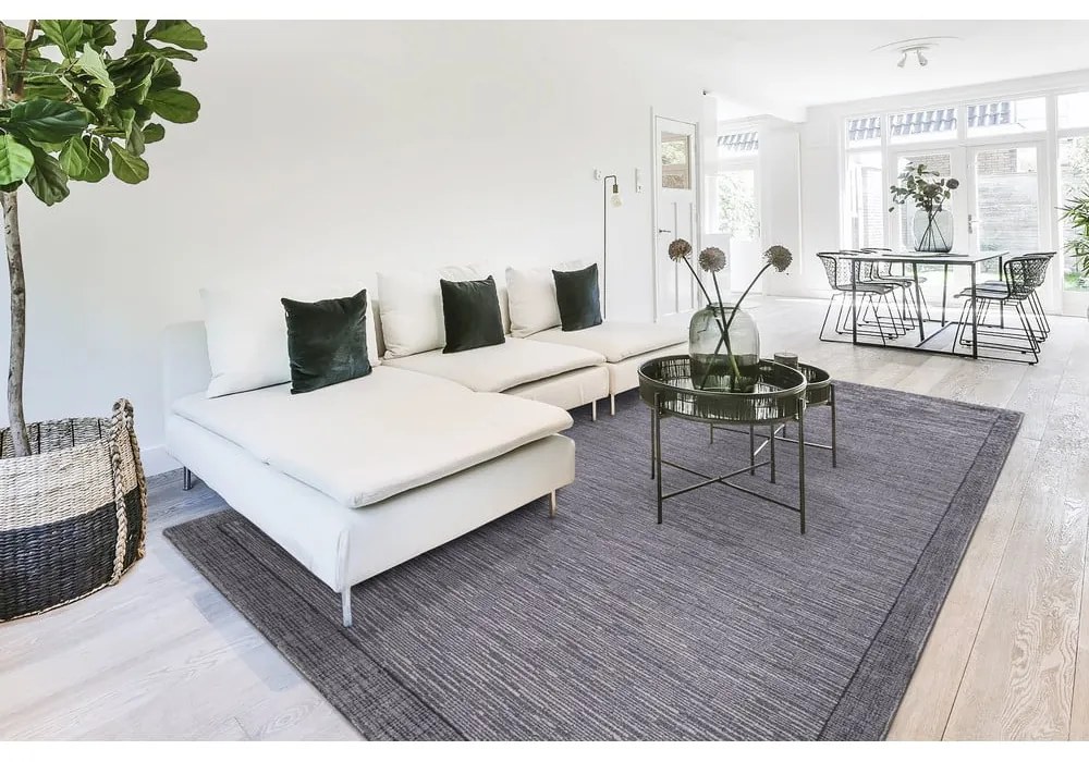 Tmavosivý vlnený koberec 160x240 cm Linea – Agnella