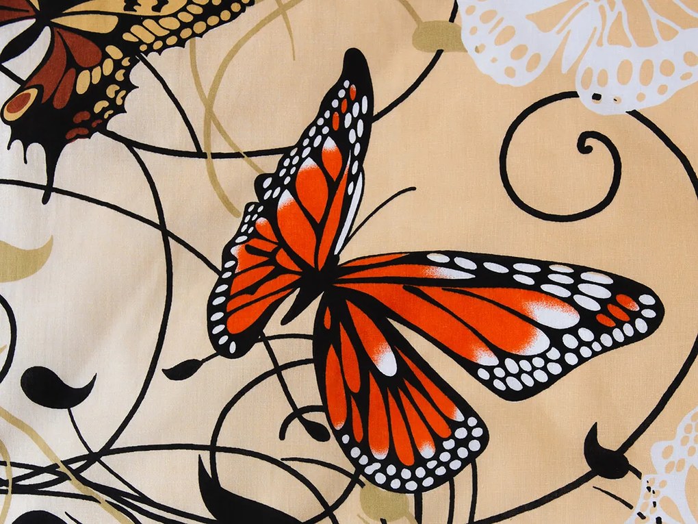 XPOSE ® Bavlněné povlečení na dvě lůžka KAROLÍNA - béžová, 140x200, 70x90