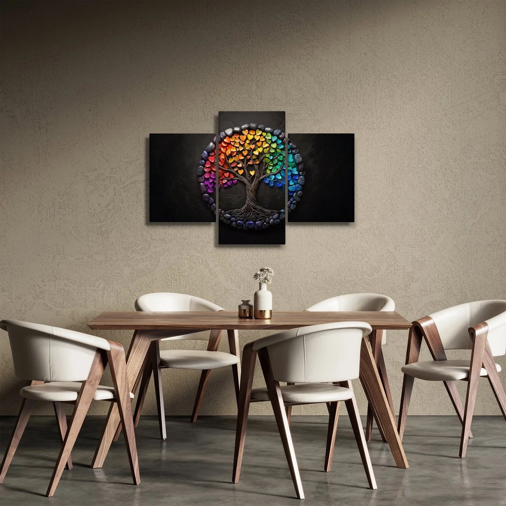 Obraz – Strom plný farebných sŕdc (90x60 cm)