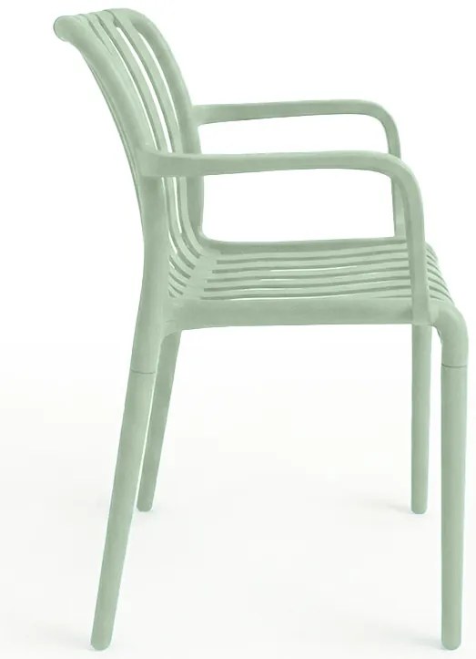 Plastová stolička TREGO s područkami, zelená