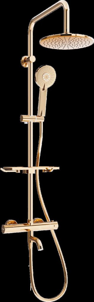 Mexen - KT40 sprchový set s termostatickou vaňovou batériou Kai, ružová-zlatá, 779004093-60