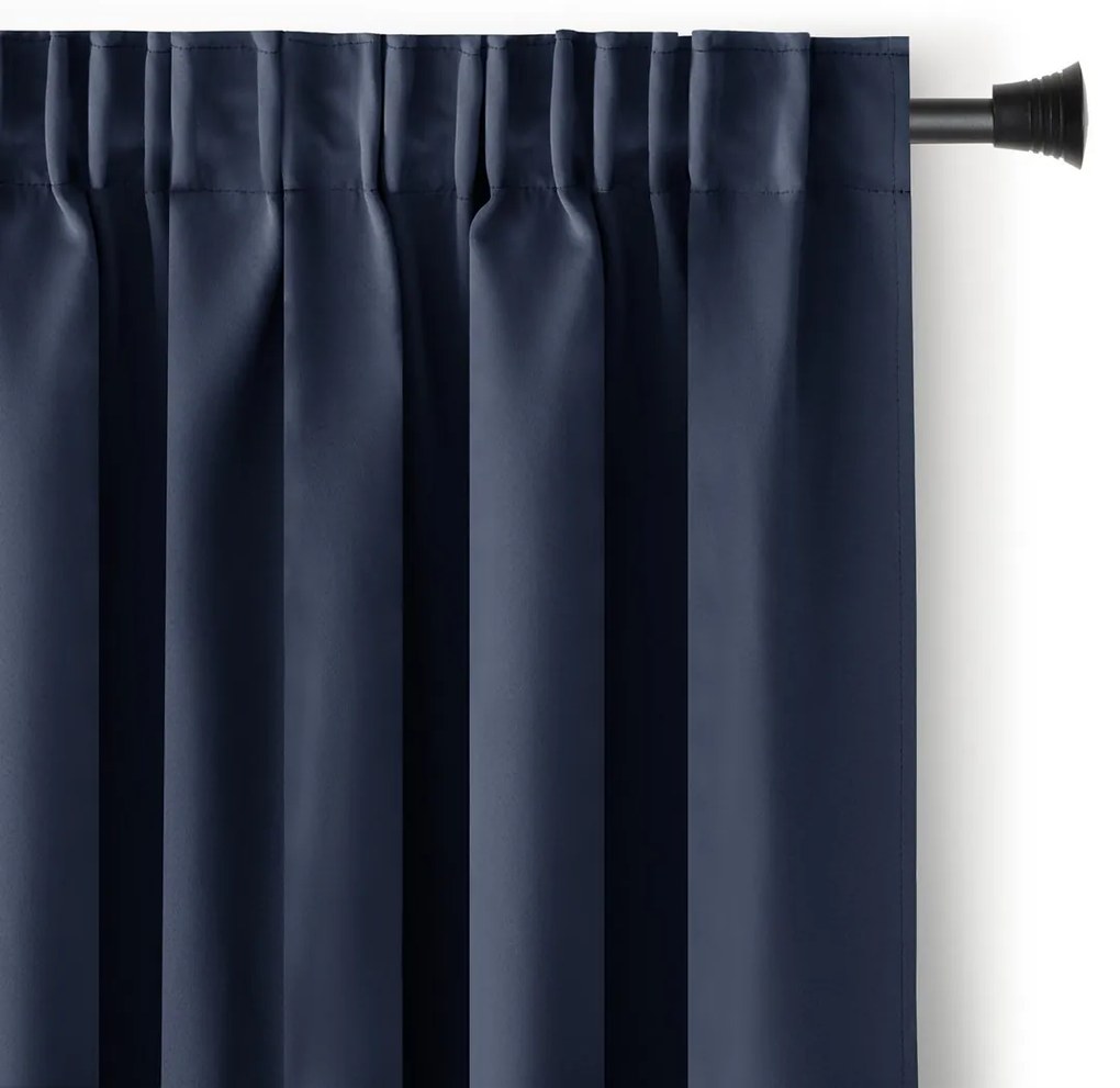Záves AmeliaHome Blackout s multifunkčnou páskou 140x270 cm tmavomodrý