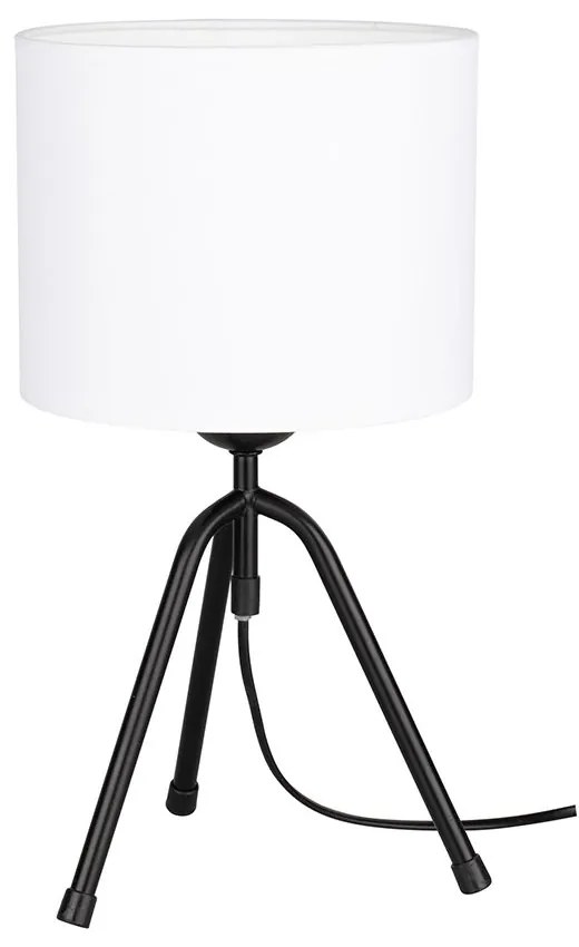 Tami Stolná lampa 1xE27 Max.60W Čierna / Čierne PVC / Biela