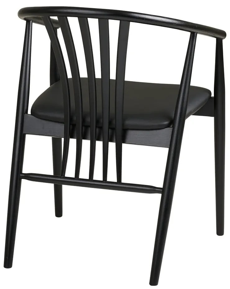 Čierna jedálenská stolička s podrúčkami z bukového dreva Agustin – House Nordic