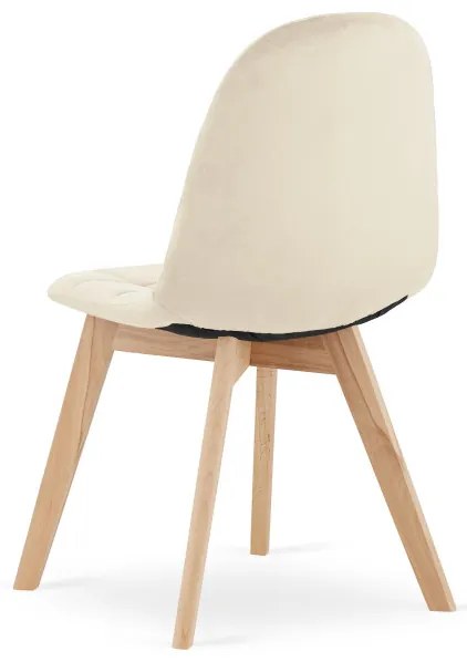 Set dvoch jedálenských stoličiek BORA zamatové béžové (2ks)