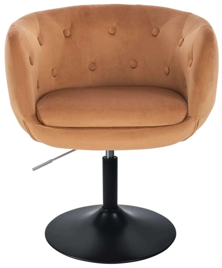LuxuryForm DESIGN Kreslo MONTANA VELUR na čiernom tanieri - medové