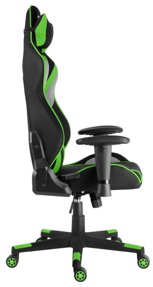 Herná stolička Racing PRO ZK-021 TEX — látka, čierna / zelená