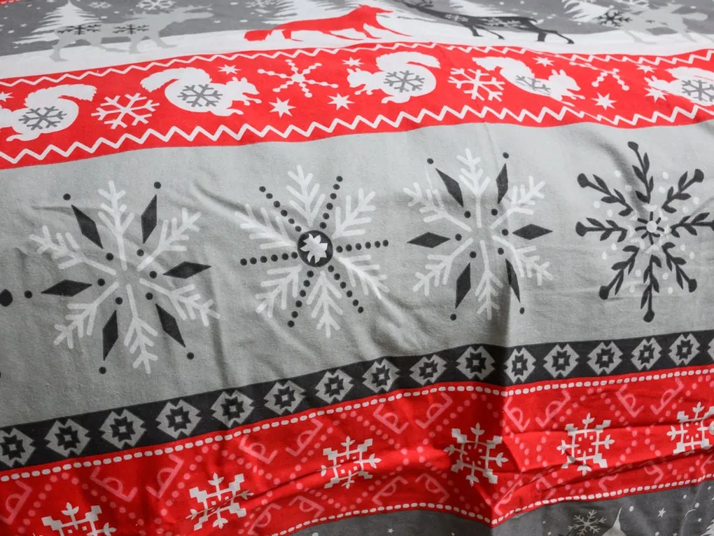 Flanelové obliečky SNOWY FOREST sivá Rozmer obliečky: 70 x 90 cm | 140 x 200 cm