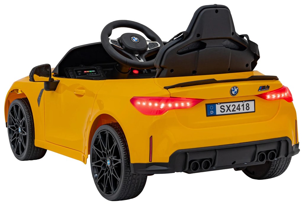 RAMIZ Elektrická autíčko  BMW M4 - žlté - 2x35W- BATÉRIA - 12V7Ah - 2024