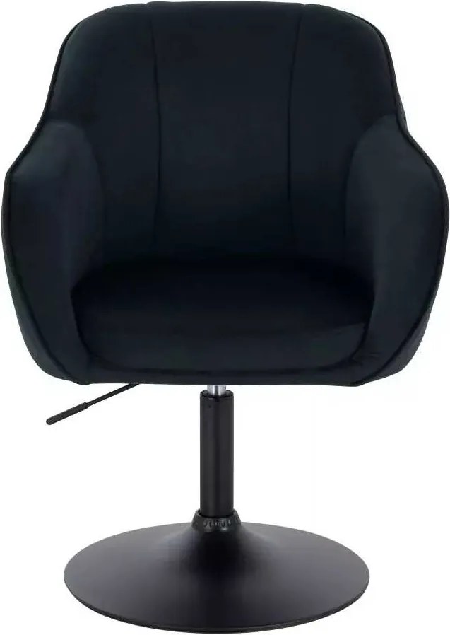 LuxuryForm DESIGN Stolička AVOLA VELUR na čiernom tanieri - čierna
