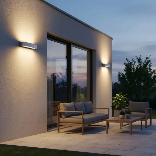 Ideal Lux - Vonkajšie nástenné svietidlo ANDROMEDA 2xE27/60W/230V IP55 šedá