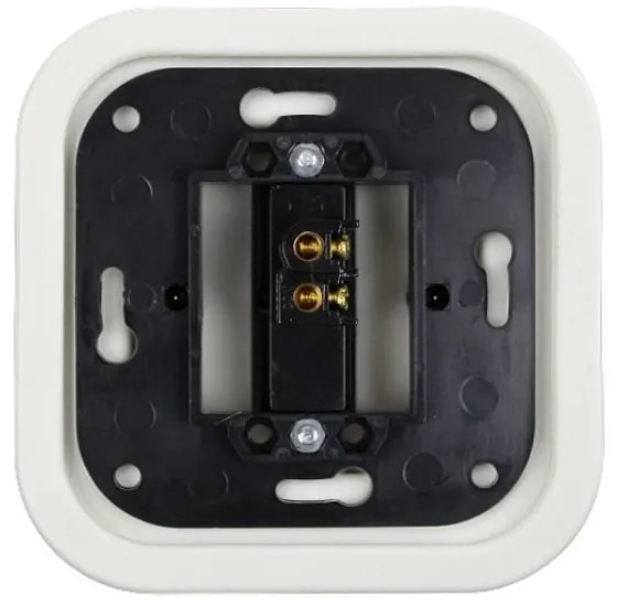 Elhard Štvorcový keramický vypínač s kolískou č.1, biely - kompletný KV5301W