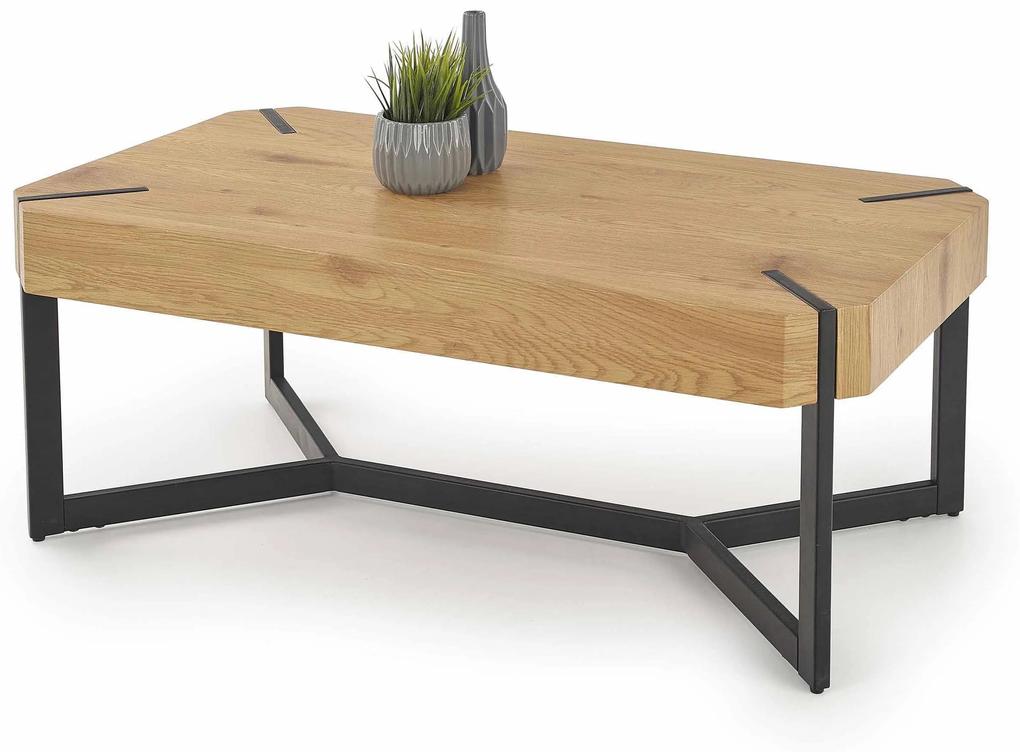 Konferenčný stolík Leisa (prirodné drevo + čierna). Vlastná spoľahlivá doprava až k Vám domov. 1048583