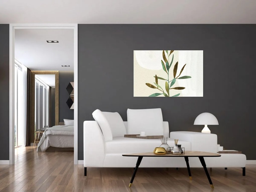 Obraz - Akvarelová vetvička N⁰2 (90x60 cm)