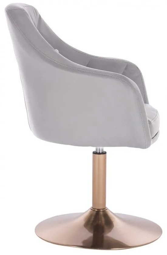 LuxuryForm DESIGN Kreslo ROMA na zlatom tanieri - šedé