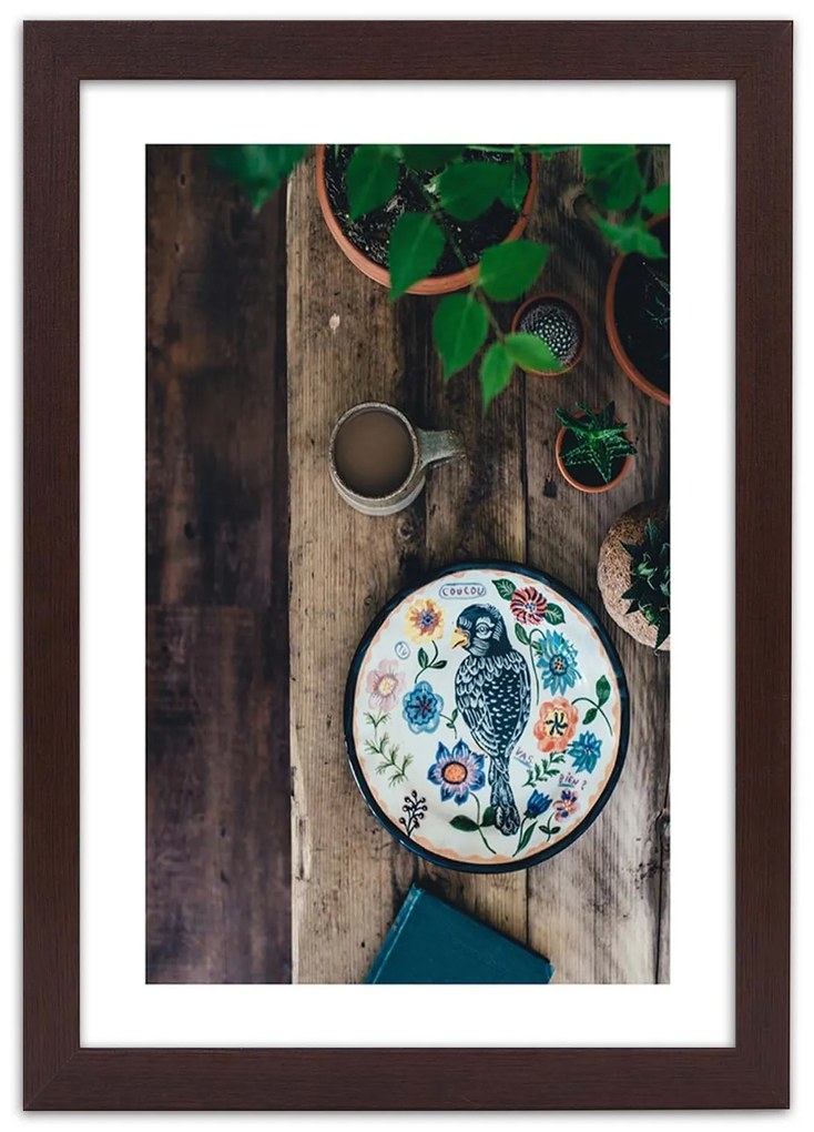 Gario Plagát Vyšívaný vták Farba rámu: Bez rámu, Rozmery: 30 x 45 cm