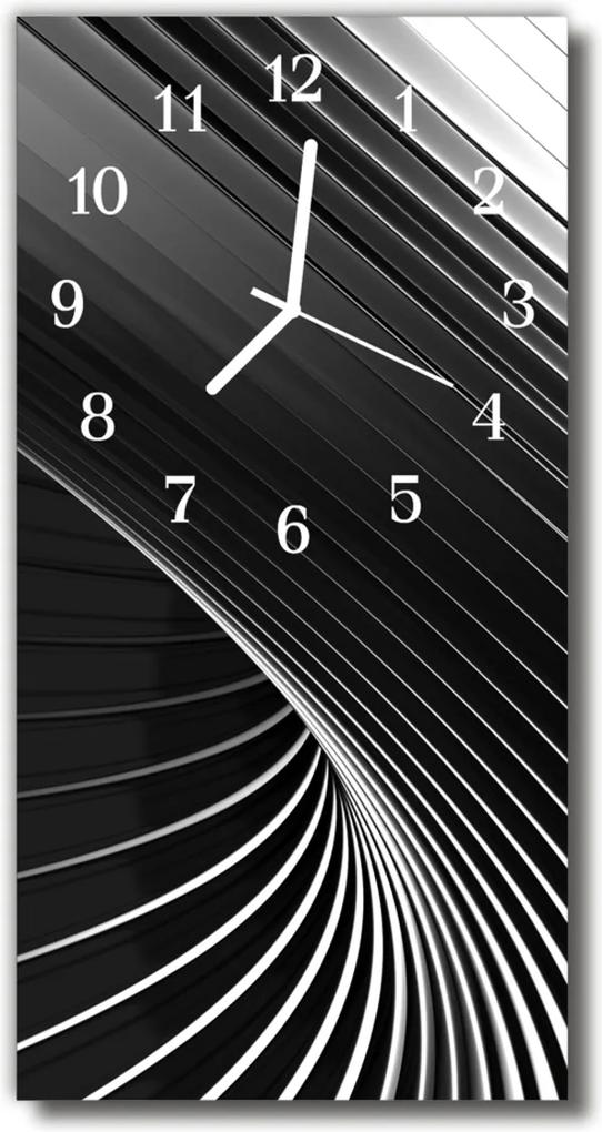 Sklenené hodiny vertikálne  Umenie abstrakcie čierna a biela