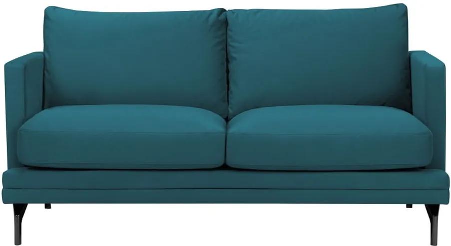 Tyrkysová dvojmiestna pohovka s podnožou v čiernej farbe Windsor & Co Sofas Jupiter