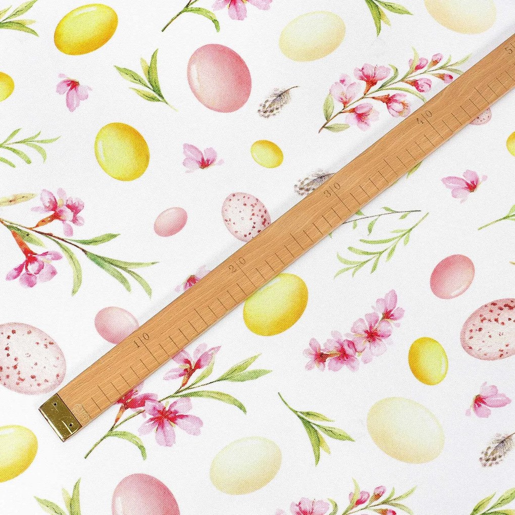 Goldea veľkonočná teflónová látka na obrusy - kraslice s kvetinami 160 cm