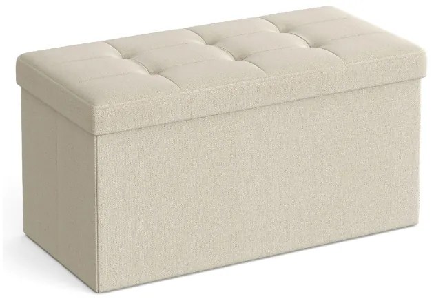 Taburet s úložným priestorom OTTOMAN 76x38 cm, krémový