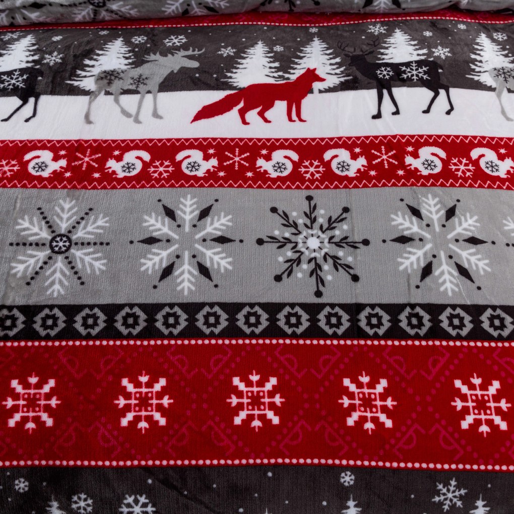 Mikroplyšové obliečky SNOWY FOREST sivé Rozmer obliečky: 70 x 90 cm | 140 x 200 cm