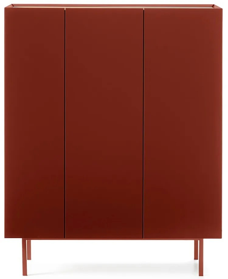 Červená vysoká komoda v dekore duba 95x120 cm Arista – Teulat