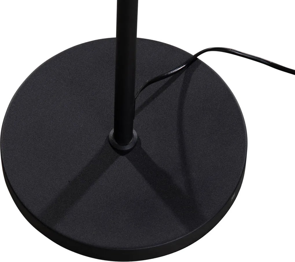 Stojacia lampa čierna s oválnym zamatovým tienidlom 50 cm - Parte