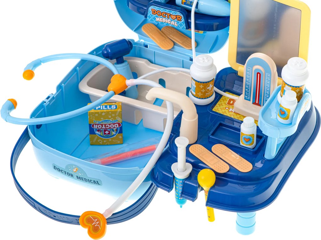 KIK 34-dielna detská lekárska súprava v kufríku pre deti – hračka (stetoskop, teplomer)