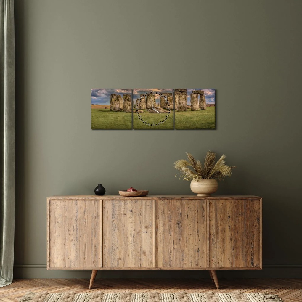 Obraz Stonehenge (s hodinami) (90x30 cm)