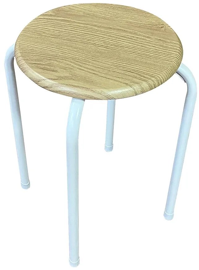 Taburetka DR-N-657 Axel 10895 biela/prirodzené