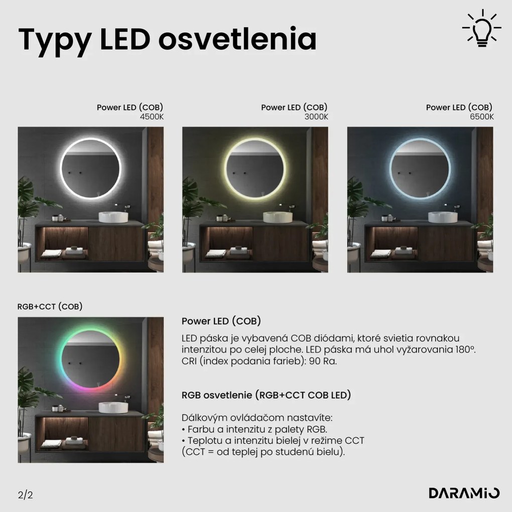 Okrúhle zrkadlo s LED svetlom E1
