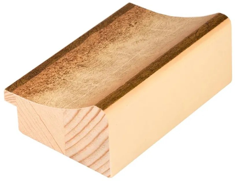 DANTIK - Zrkadlo v rámu, rozmer s rámom 60x100 cm z lišty DOPRODEJMETAL bielozlatá (3023)