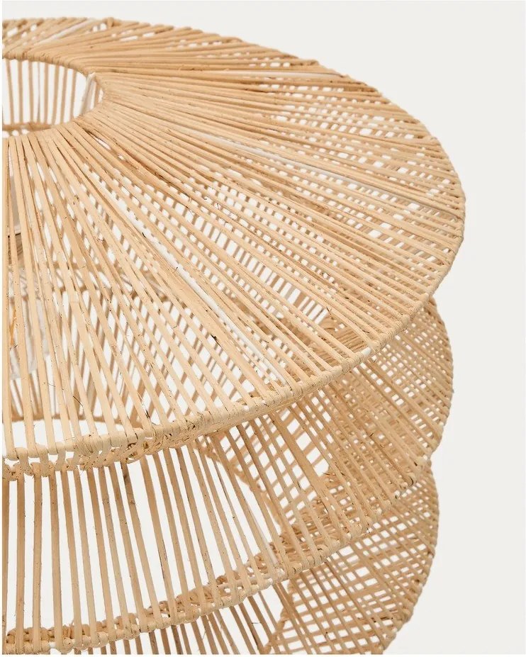 Závesné svietidlo v prírodnej farbe s ratanovým tienidlom Dakit – Kave Home