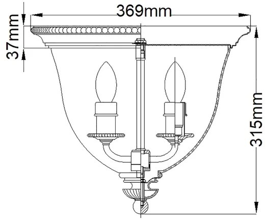 Hinkley - Stropné svietidlo CAMBRIDGE 3xE14/60W/230V zlatá